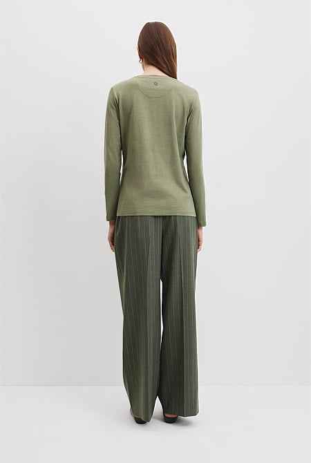 Australian Good Earth Cotton Textured Slub T-Shirt