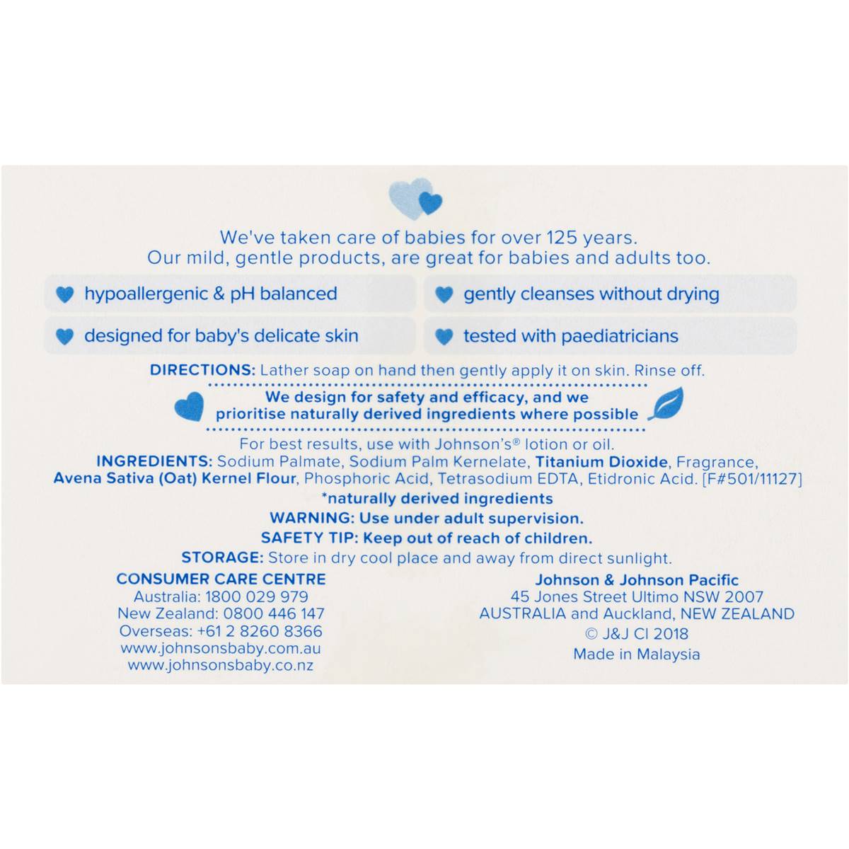 Johnson's Gentle Moisturising Baby Soap Bar Twin Pack 2 x 95g