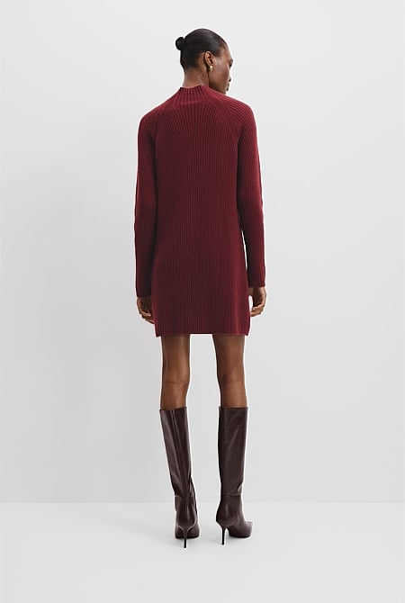 Organically Grown Cotton Blend Knit Mini Dress
