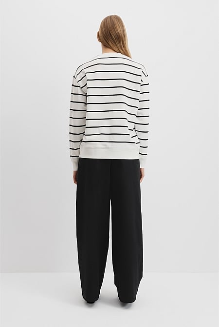 Australian Cotton Country Road Logo Stripe Sweat