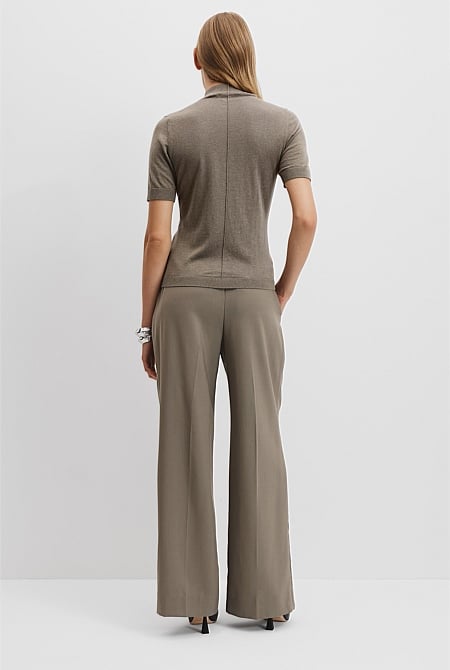 Australian Merino Wool Silk Short Sleeve Knit