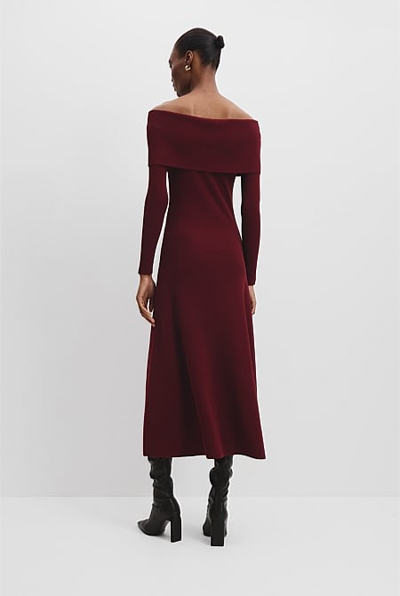Off-Shoulder Knit Dress