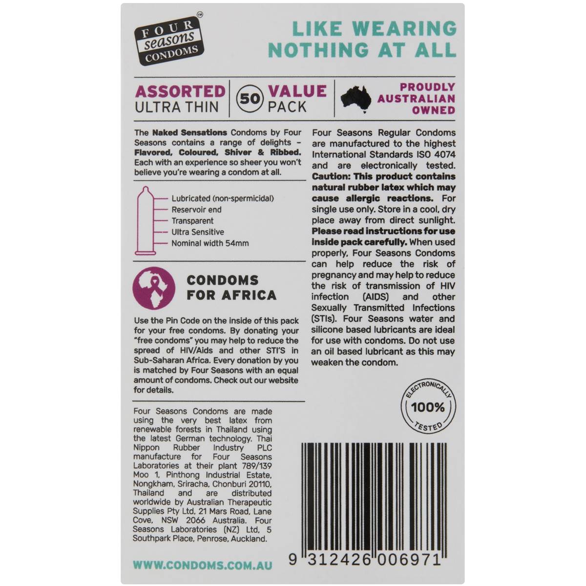 Four Seasons Naked Sensations Condoms 50 Pack