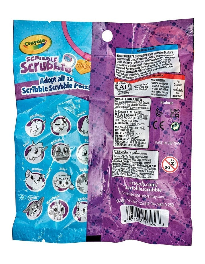 Scribble Scrubbie Pets Single Pack