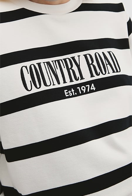 Verified Australian Cotton Stripe Heritage Sweat