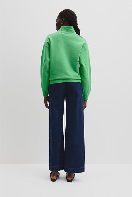 Australian Cotton Logo Half Zip Neck Sweat