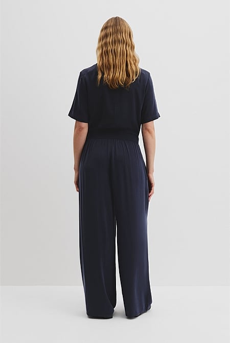 Rib Waist Cupro Pant