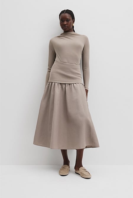 Mix Media Knit Skirt