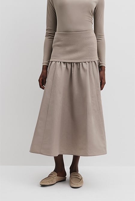 Mix Media Knit Skirt