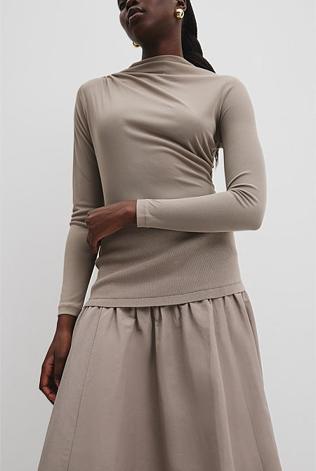 Mix Media Knit Skirt