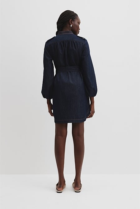 Denim Belted Shirt Dress