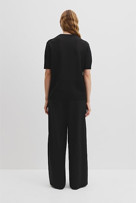 Fine Mesh Knit T-Shirt