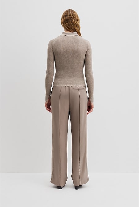 Wool Silk Knit Henley