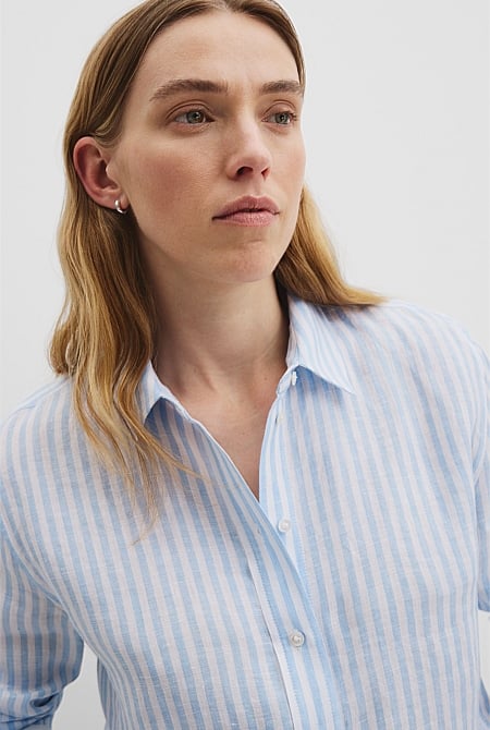 Organically Grown Linen Stripe Shirt