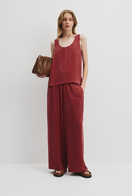 Cupro Scoop Neck Tank