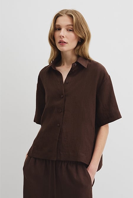 Organically Grown Linen Short Sleeve Shirt
