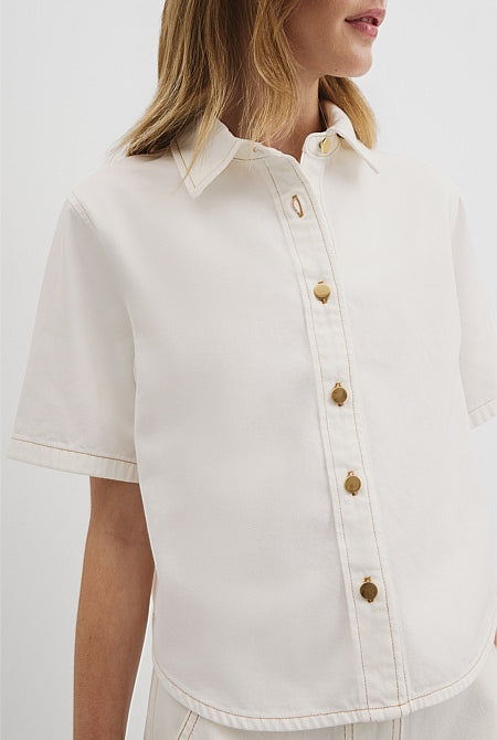 Short Sleeve Denim Shirt