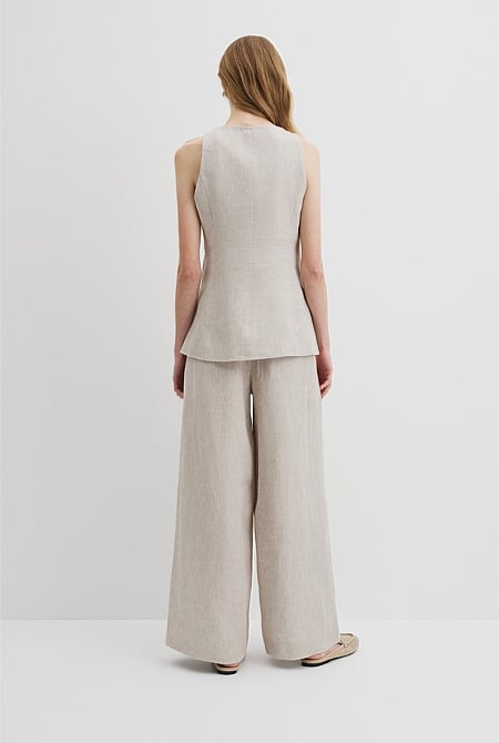 Organically Grown Linen A-Line Tailored Vest