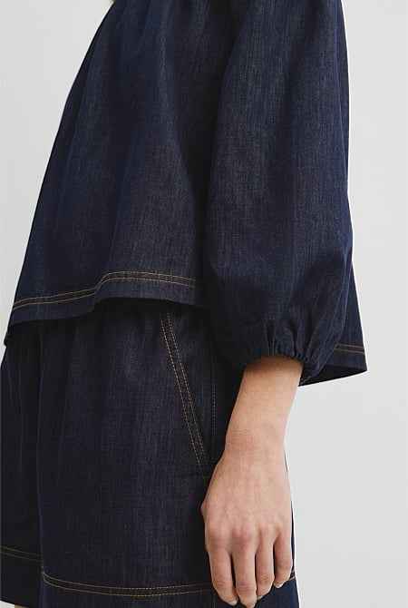 Denim Off Shoulder Top