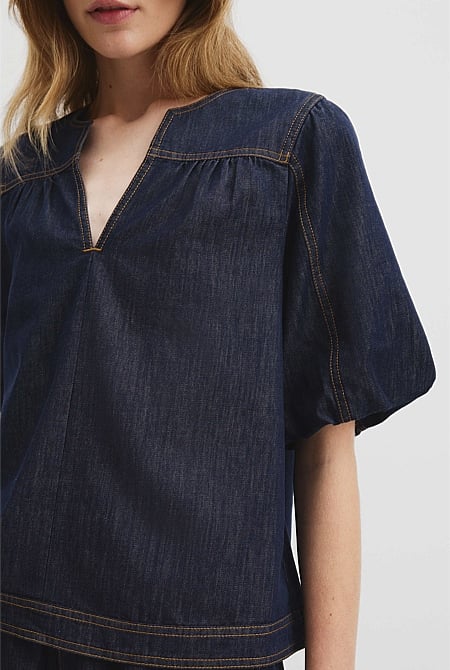 Trapeze Denim Top