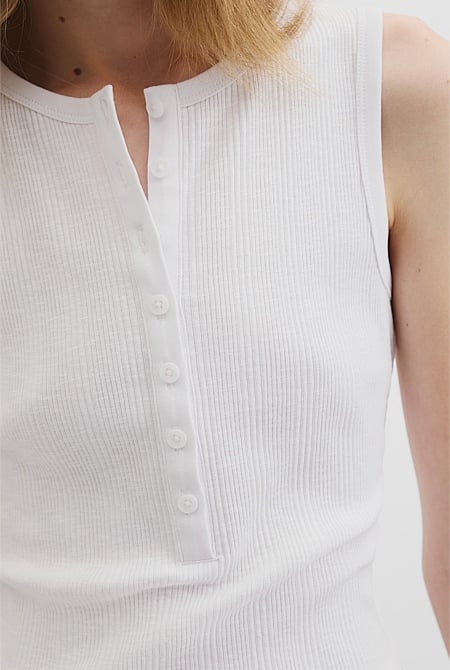 Button Henley Tank