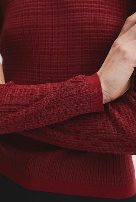 Mesh Long Sleeve Knit Top