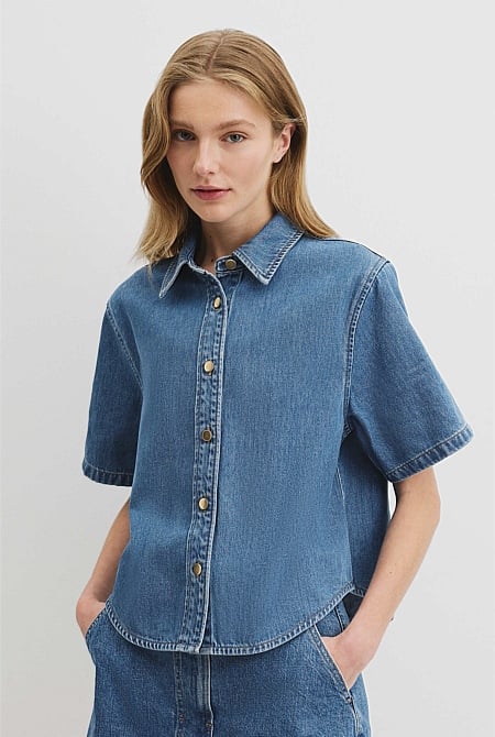 Short Sleeve Denim Shirt