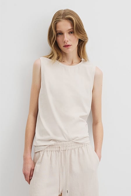 Australian Cotton Relaxed Crew Tank
