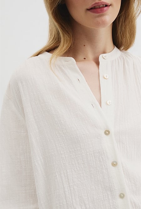 Organically Grown Cotton Blouson Blouse