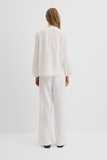 Organically Grown Cotton Blouson Blouse