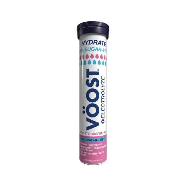VOOST EFFERVESCENT HYDRATE SUGAR FREE RASPBERRY TABLETS 20 PACK