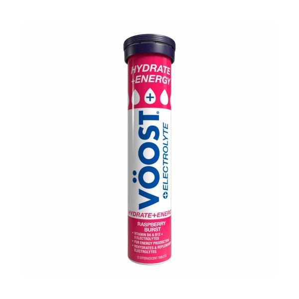 VOOST EFFERVESCENT HYDRATE RASPBERRY HYDRATION TABLETS 12 PACK