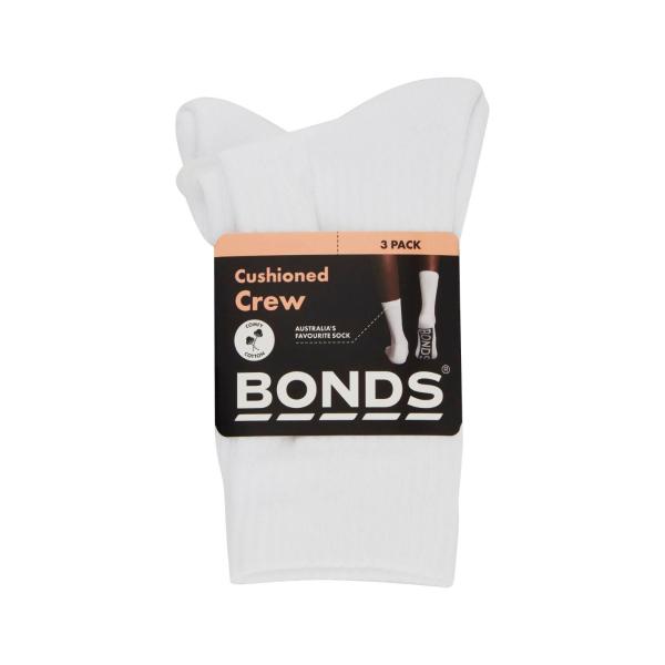 BONDS WOMENS LOGO SPORT CREW SOCK 3+ 3PK