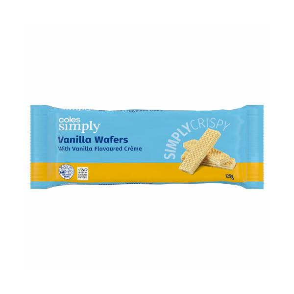 COLES SIMPLY VANILLA WAFERS 125G
