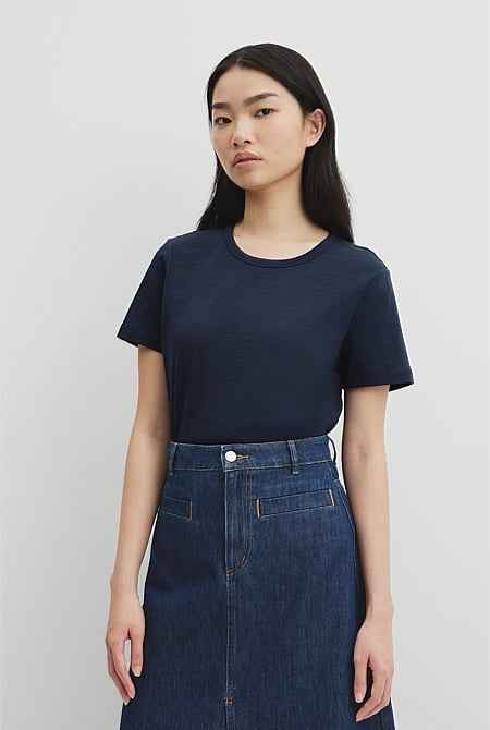 Australian Good Earth Cotton Slub Short Sleeve T-Shirt