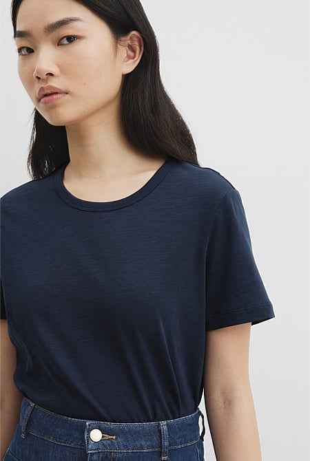 Australian Good Earth Cotton Slub Short Sleeve T-Shirt