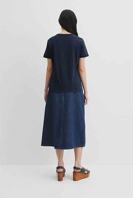 Australian Good Earth Cotton Slub Short Sleeve T-Shirt