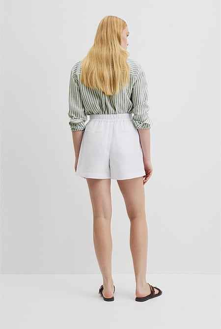 Organically Grown Linen Tie Detail Short