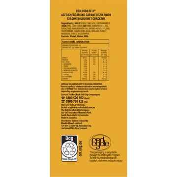 Red Rock Deli Gourmet Crackers Aged Cheddar & Caramelised Onion 130g
