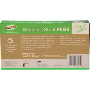 Sabco Stainless Steel Pegs 15 pack