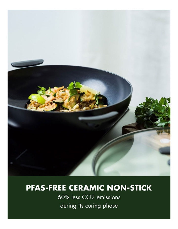 Smartshape Covered Wok 32cm / 5.43L with 2 side handles - PFAS-free ceramic non-stick