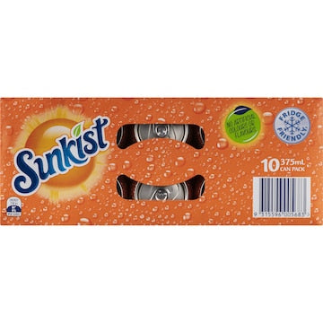 Sunkist Orange Soft Drink Cans 375mL x 10 pack