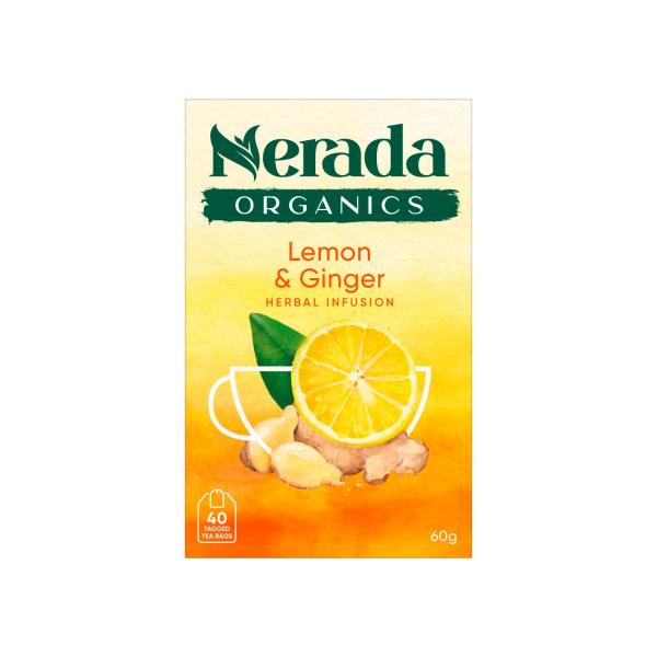 NERADA ORGANIC LEMON GINGER TEA BAG 40PK
