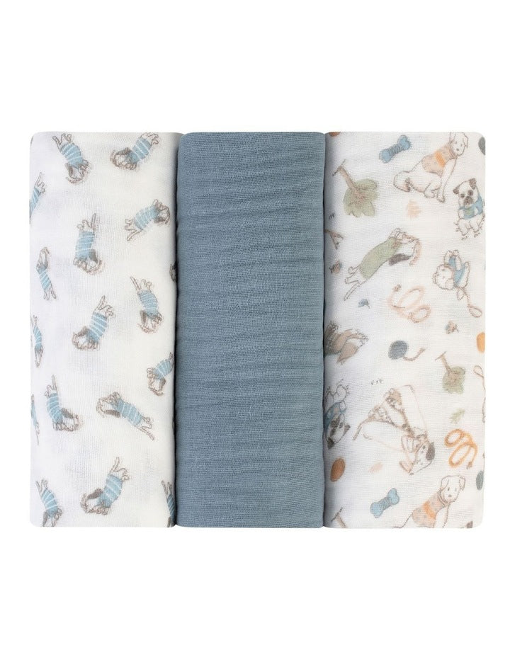 Barklife Dog Muslin Wrap 3 Pack