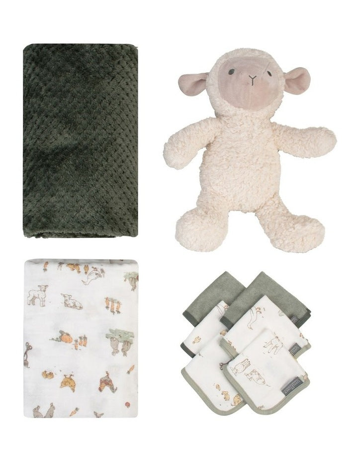Little Linen Farmyard Lamb Boxed Gift Set