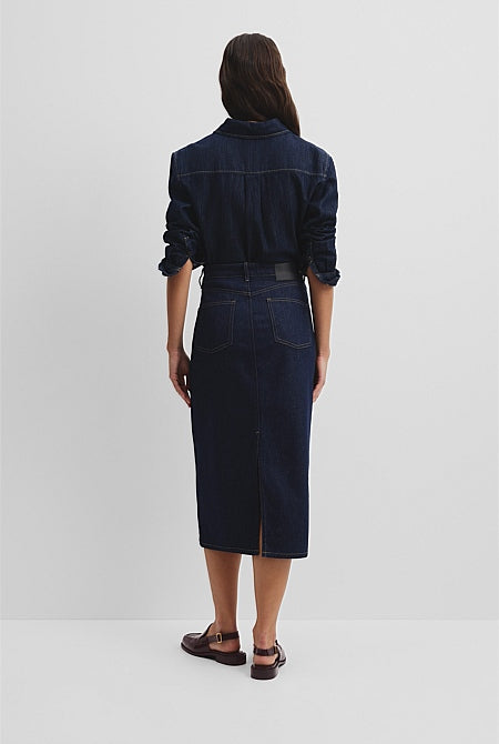 Denim Midi Skirt