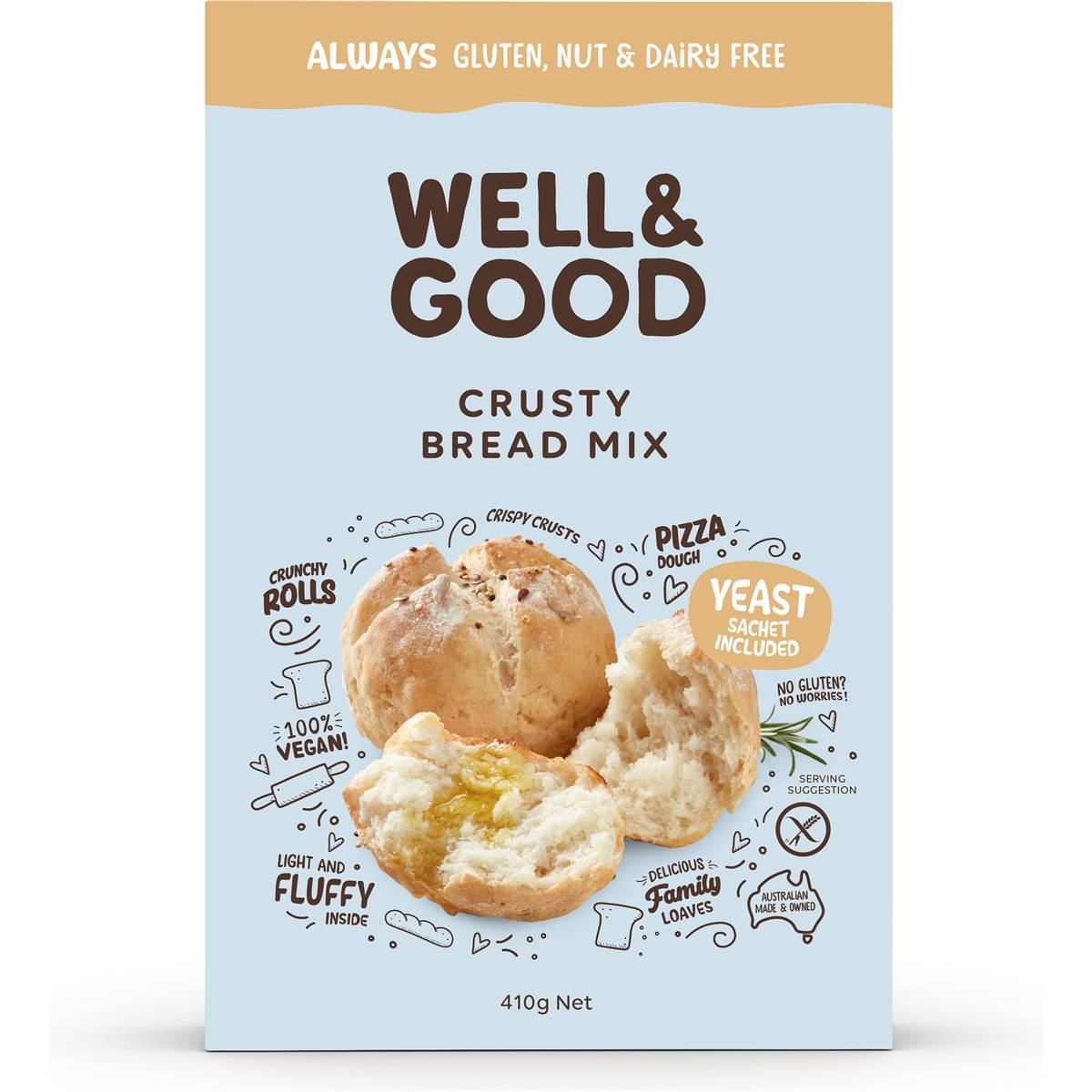 Well & Good Crusty Bread Mix 410g