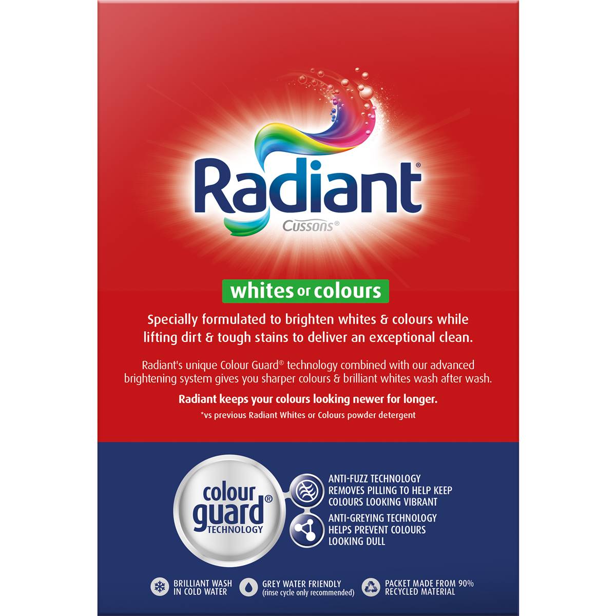 Radiant Whites Or Colours Laundry Detergent Washing Powder 2kg