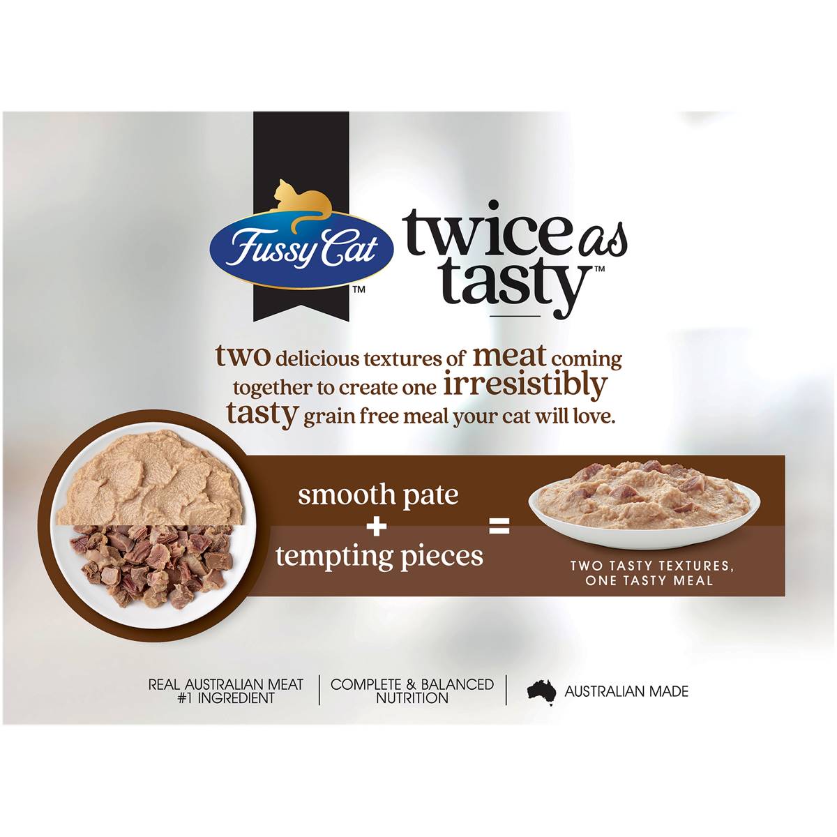 Fussy Cat Grain Free Adult Wet Cat Food Pate & Pieces 80g x12 Pack