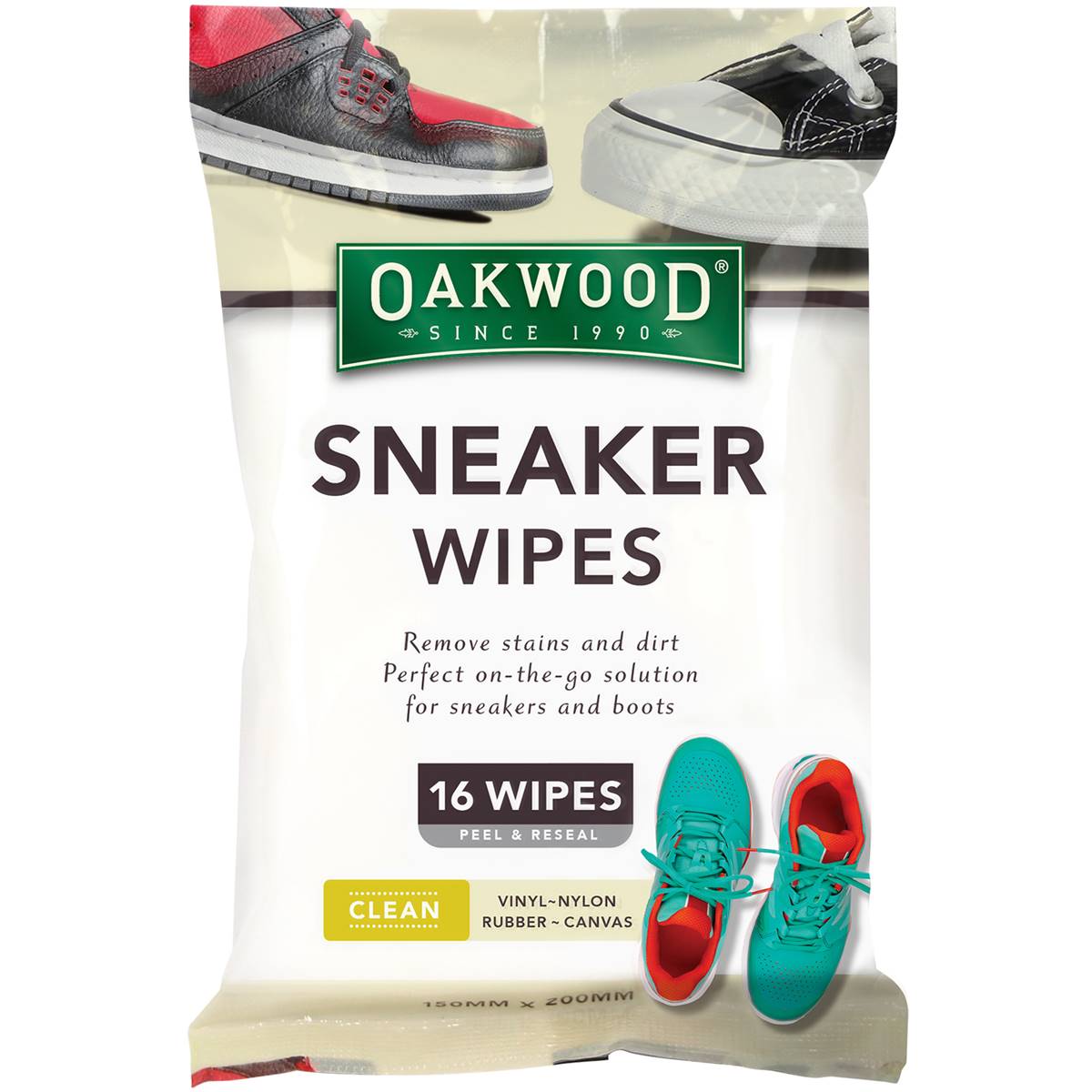 Oakwood Sneaker Wipes 16 Pack